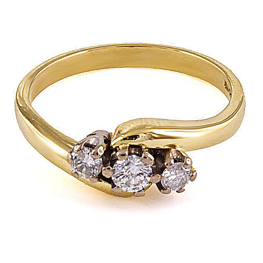 18ct gold Diamond 0.25ct 3 stone Ring size M